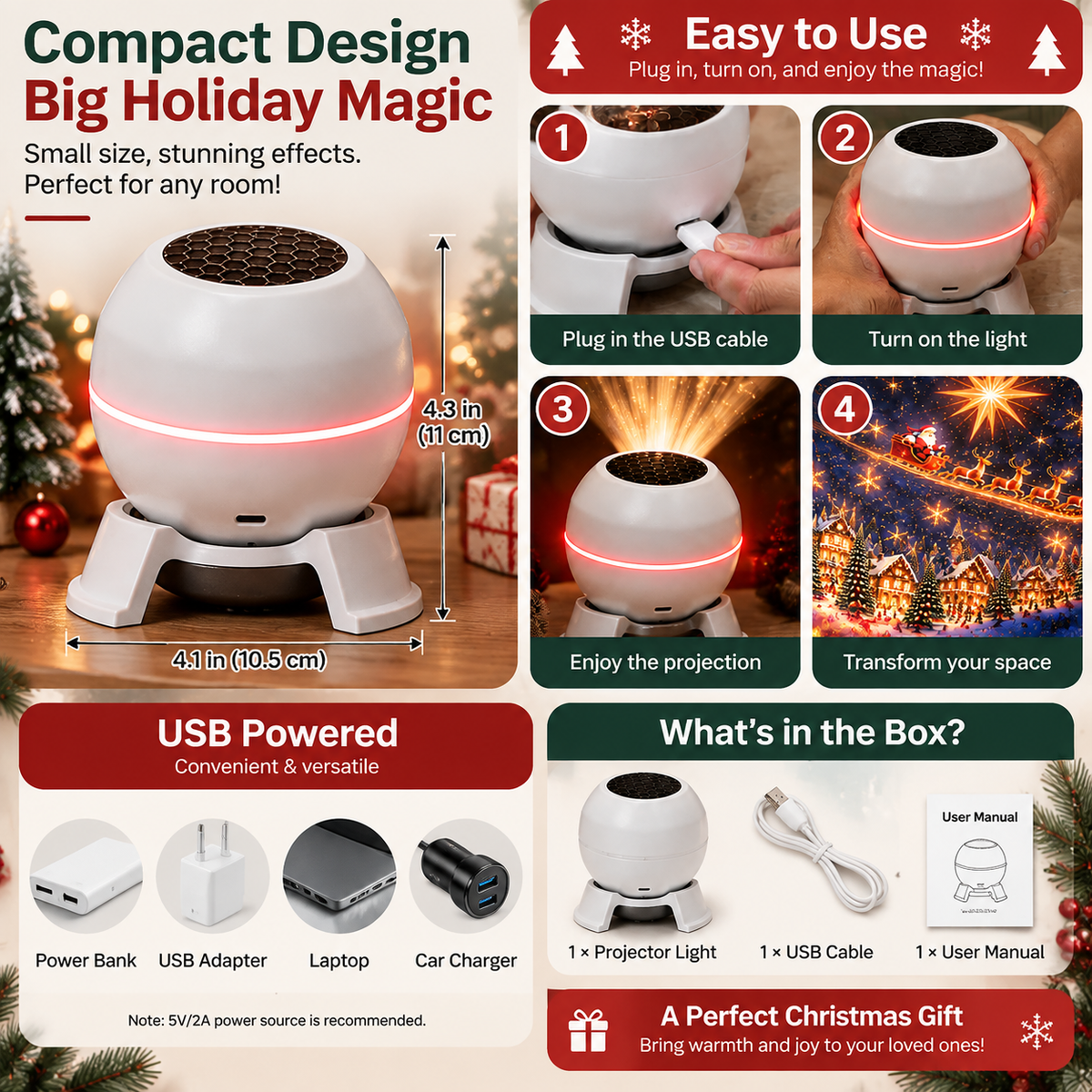 ✨ Christmas Wonderland Projector – Fill Your Home With Holiday Magic 🎄