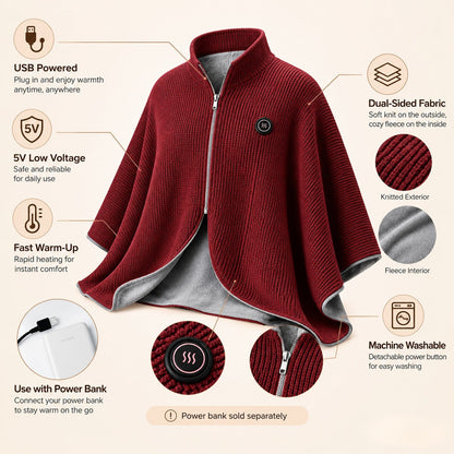 Stay Warm All Winter — Portable Electric Heated Blanket Shawl