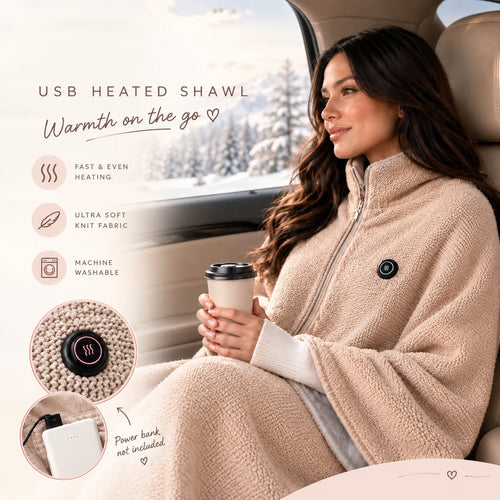 Stay Warm All Winter — Portable Electric Heated Blanket Shawl