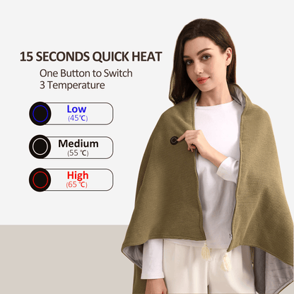 Stay Warm All Winter — Portable Electric Heated Blanket Shawl