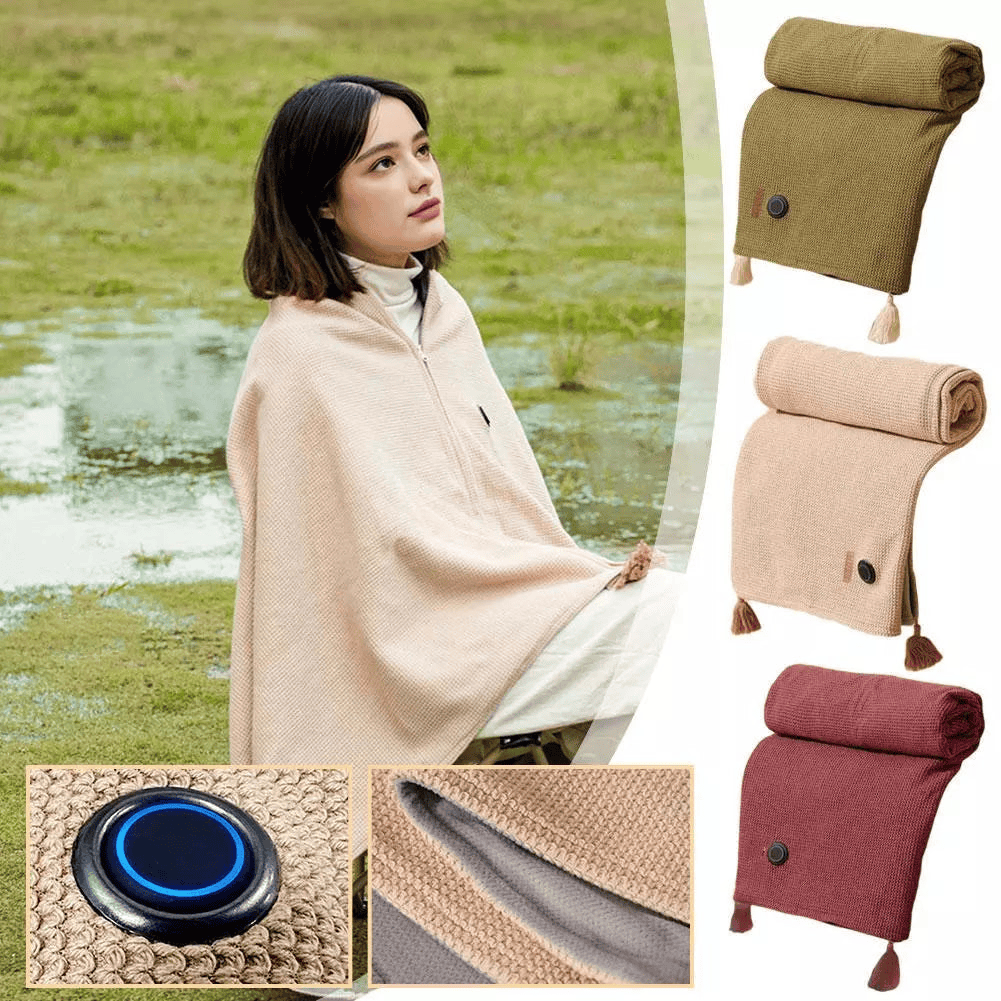 Stay Warm All Winter — Portable Electric Heated Blanket Shawl